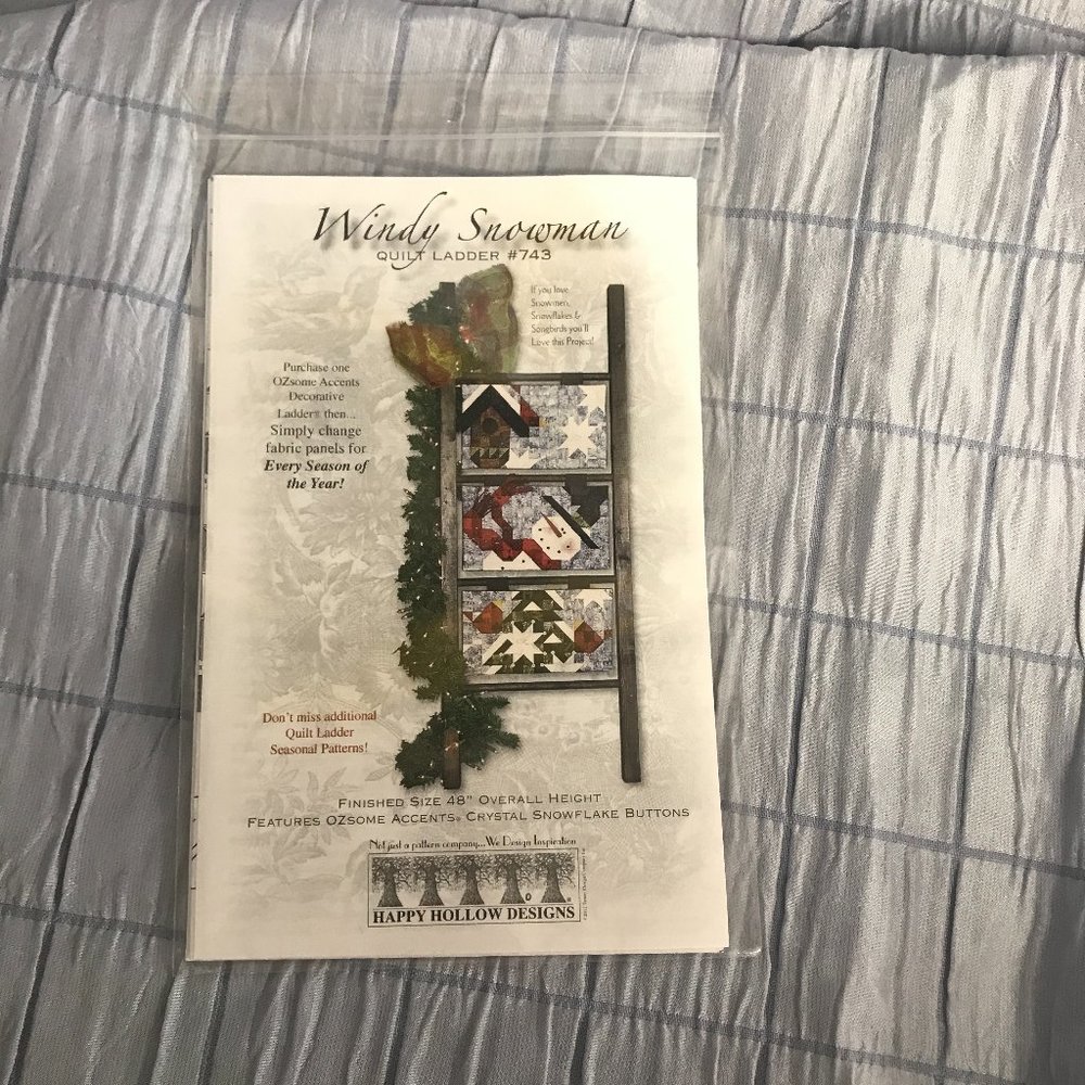 Windy Snowman quilt ladder sewing pattern NEW #743